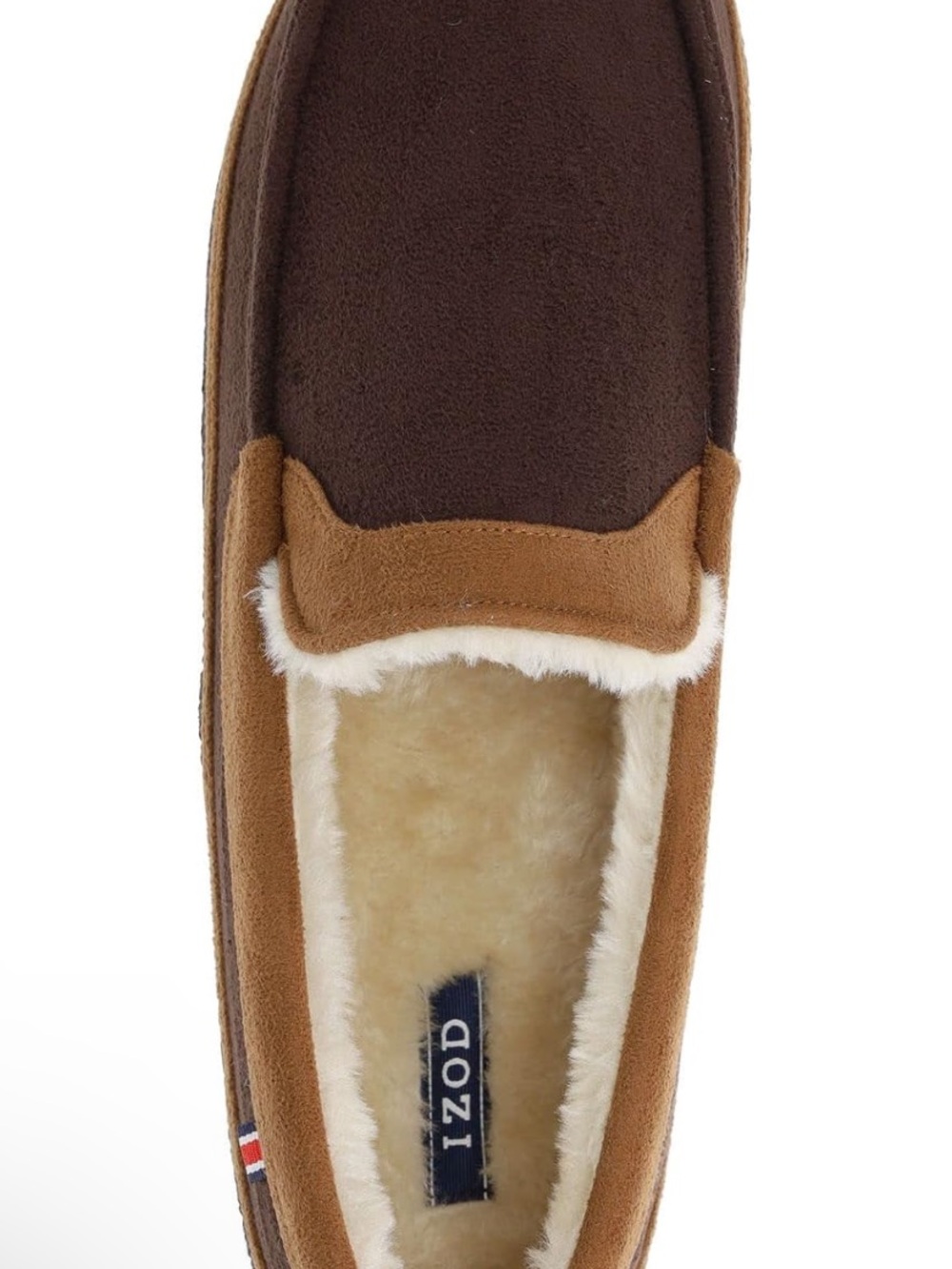 Izod Men's Brown and Tan Suede-Trim Slip-On Loafers - Picture 6 of 6